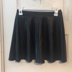 Black leather skirt